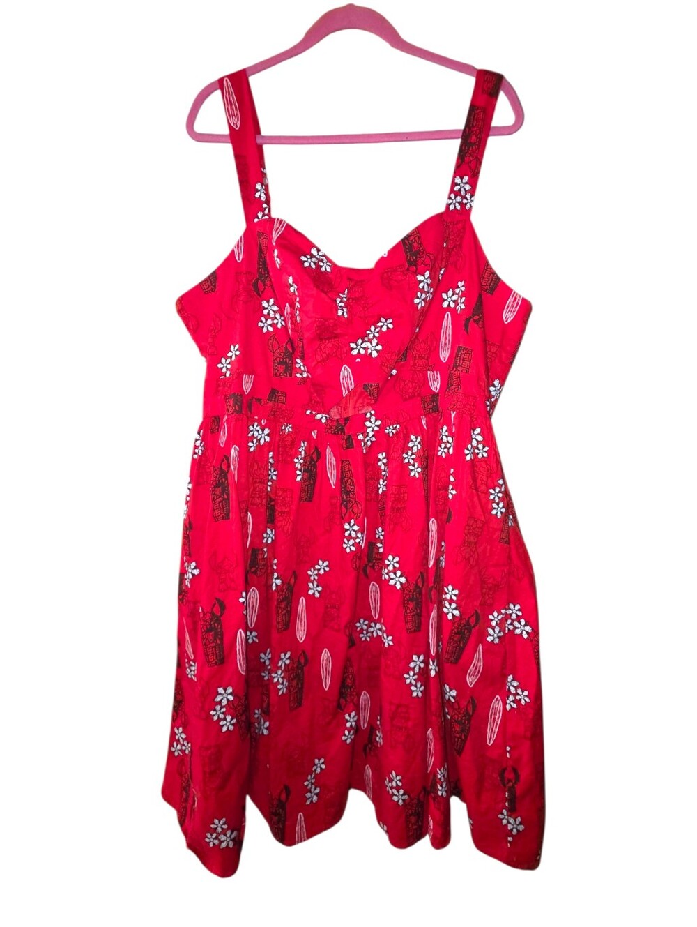 Disney size 20 Lilo and Stitch retro cut-out red and white sleeveless dress